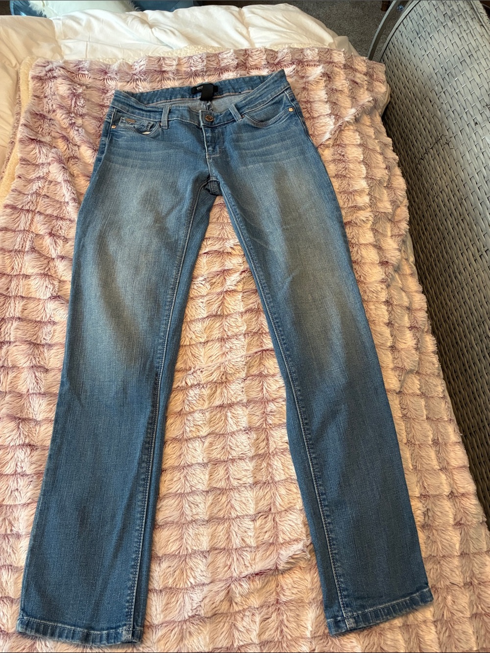 White House Black Market Classic Straight-Leg Blue Jeans
